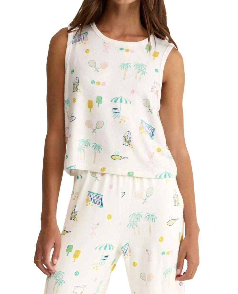 NEW Z SUPPLY court sports pajama tank top in white